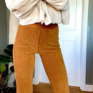 Orange kick flare corduroy pants